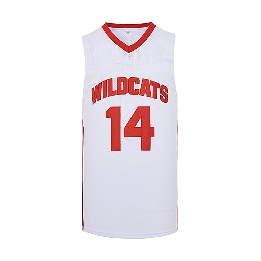 Mens wildcats high school jersey,14 troy bolton basketball jersey,8 chad danforth basketball jersey/shirt