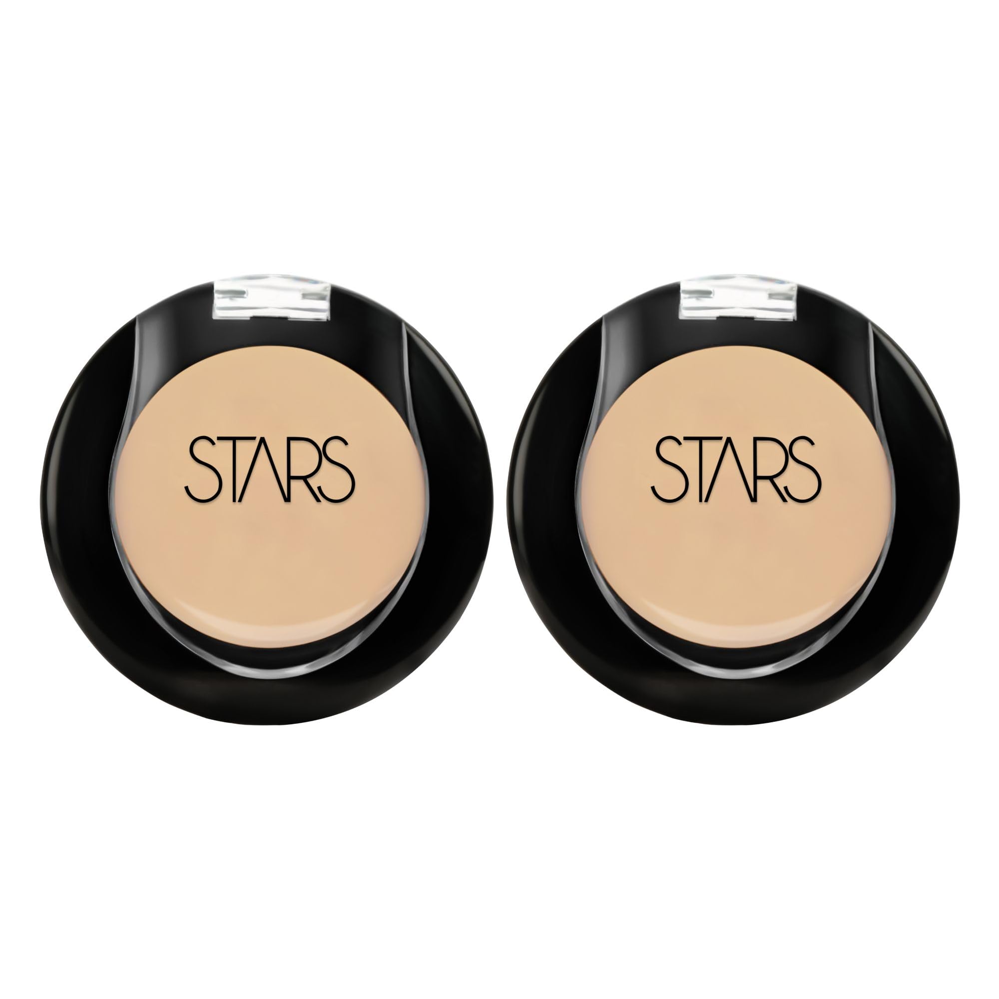 STARS COSMETICS Full Coverage Concealer Cream Waterproof & Matte Finish for All Skin Types – Corrects Dark Circles, Acne & Blemishes Long-Lasting – Light Beige (Pack of 2, 5g each)