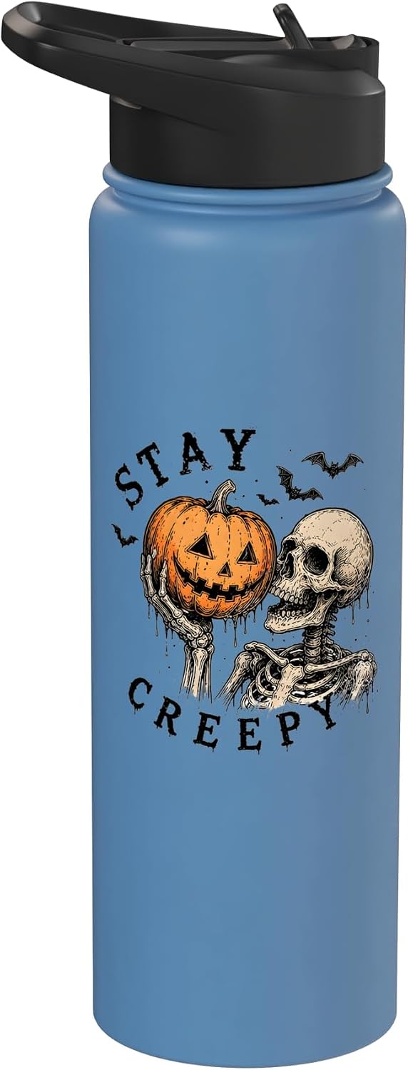 Stay Creepy - Trending - Halloween - Skeleton Stainless Steel Insulated Water Bottle