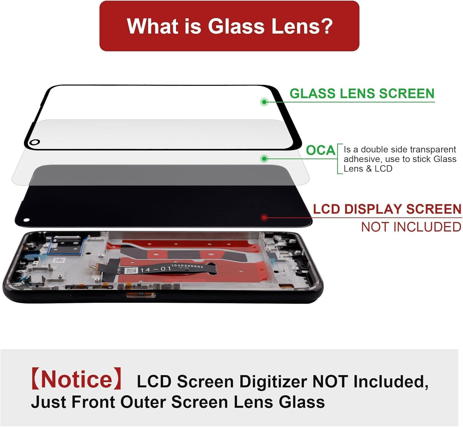 iPhone 15 Plus Screen Glass Replacement,Front Outer Lens Glass Screen Replacement Repair Kit for iPhone 15 Plus Series (6.7 inch)