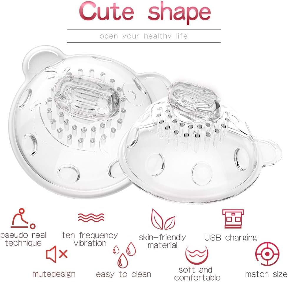Mani Libere Elettrico Seno Pompa Massaggiatore Vibratore Succhia Capezzoli e Clitoride Coppe Lingua Leccare Reggiseno Stimolatore Sex Toys Enlarger Enhancer per Donne (Pink)