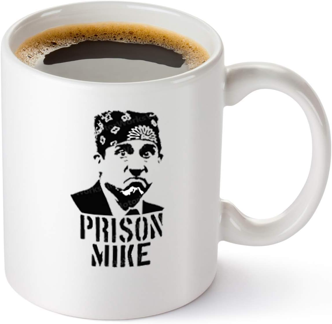 Glassicle Prison Mike Coffee Mug - The Office Merchandise | Funny Ceramic Round Mug for Men and Women - Michael Scott Coffee Mug, 11 oz