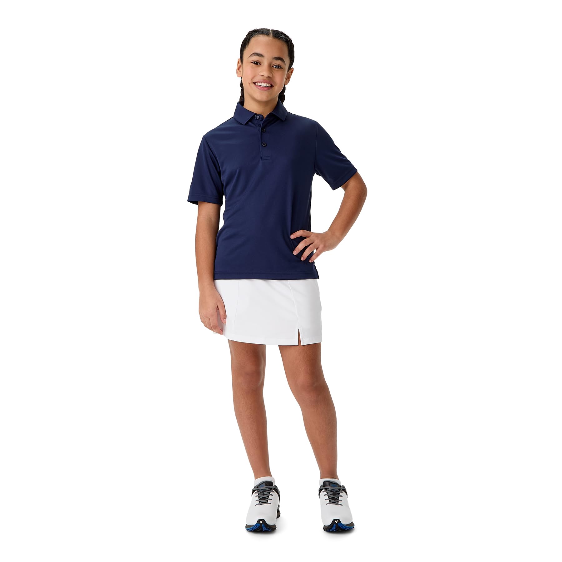 Callaway Apparel Junior Moisture-Wicking Performance Short Sleeve T-Shirt Polo Unisex-Bambini e Ragazzi
