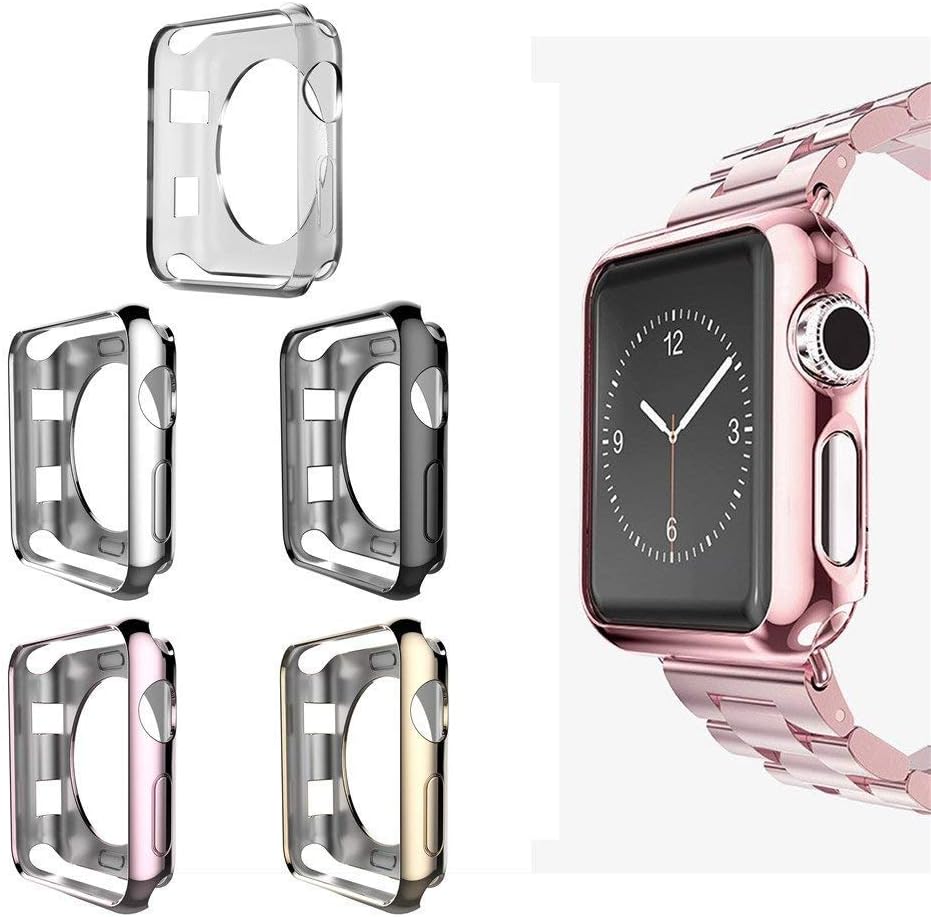 VICTONY Compatible with Apple Watch Case 42mm, Clear Soft TPU Protector Compatible with iWatch Case Cover Compatible with Apple Watch Series 2, Series 1 [5-Pack]