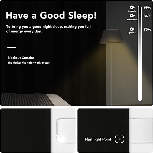 Miniatura 3 de Easy-Going - Cortinas opacas con bolsillo para varilla para dormitorio, cortinas de ventana para oscurecer la habitación para sala de estar,