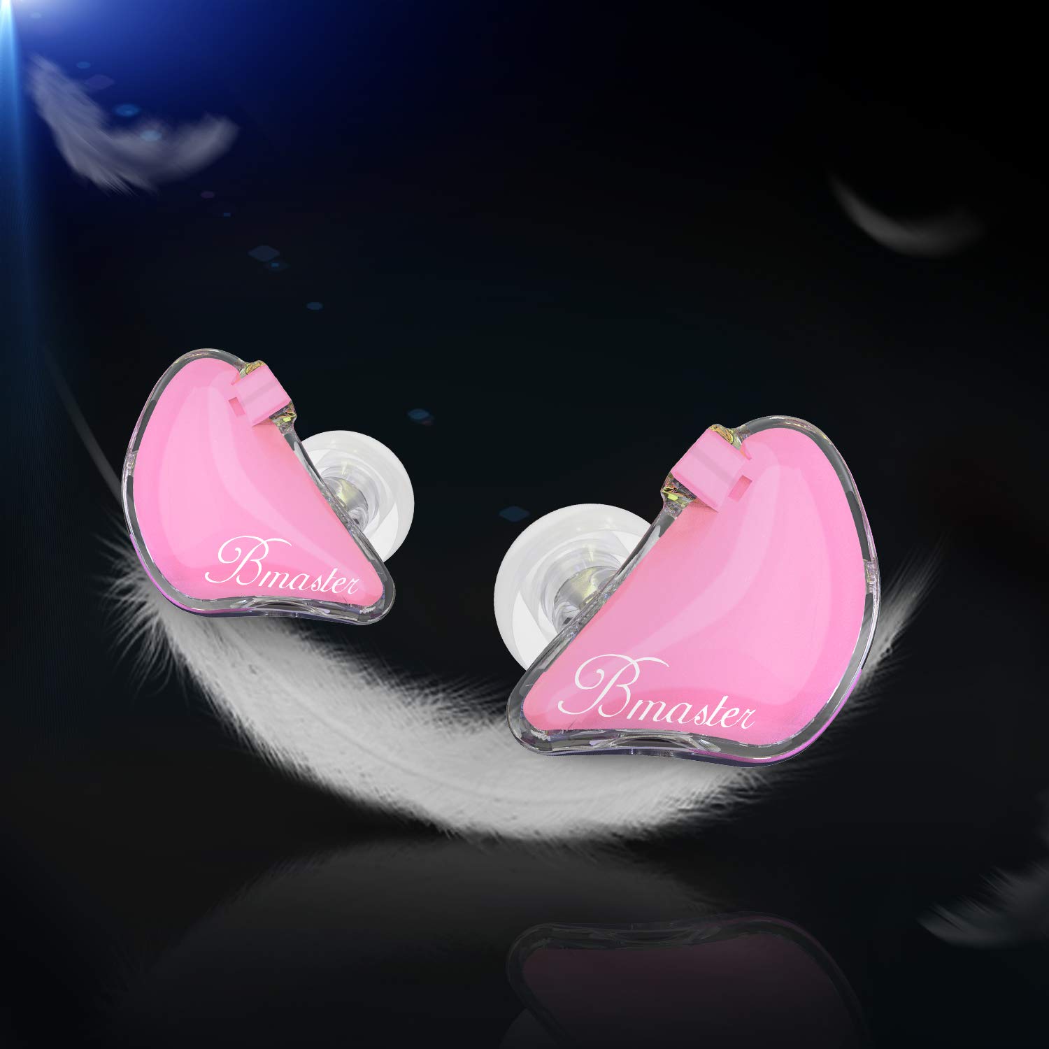 BASN Bmaster DREI-Dynamische Treiber In-Ear-Monitore Kopfhörer mit Zwei Abnehmbaren Kabeln Ohrhörer Geeignet für Tontechniker Musiker (Rosa)