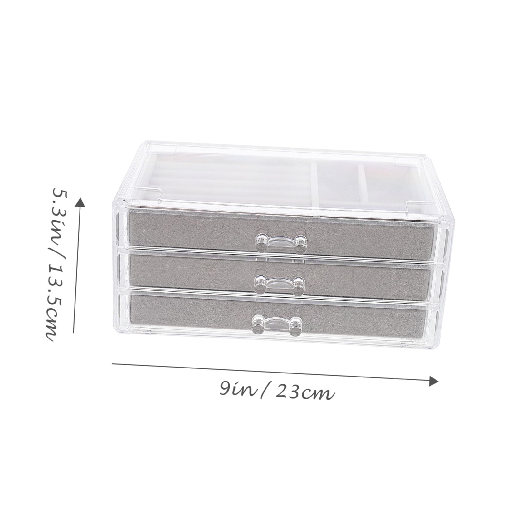 Scatola Porta Oggetti Multiuso in Plastica 3 Cassetti, Organizer per Gioielli e Piccoli Oggetti, Salvaspazio per Scrivania e Armadio
