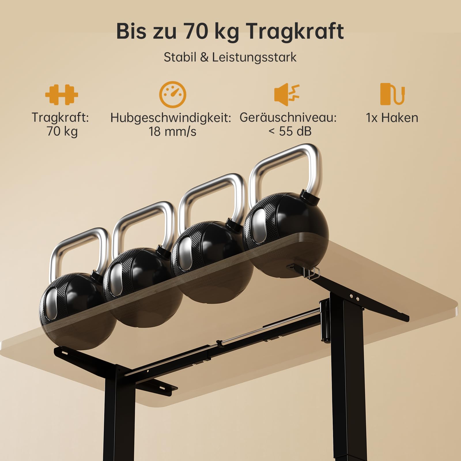 JUMMICO Höhenverstellbarer Schreibtisch Gestell, Stabiler Tischgestell, Elektrisch Höhenverstellbare Tischbeine, Steh-Sitz Bürotisch, Stehpult, Standing Desk mit 2 Memory-Funktion Schwarz