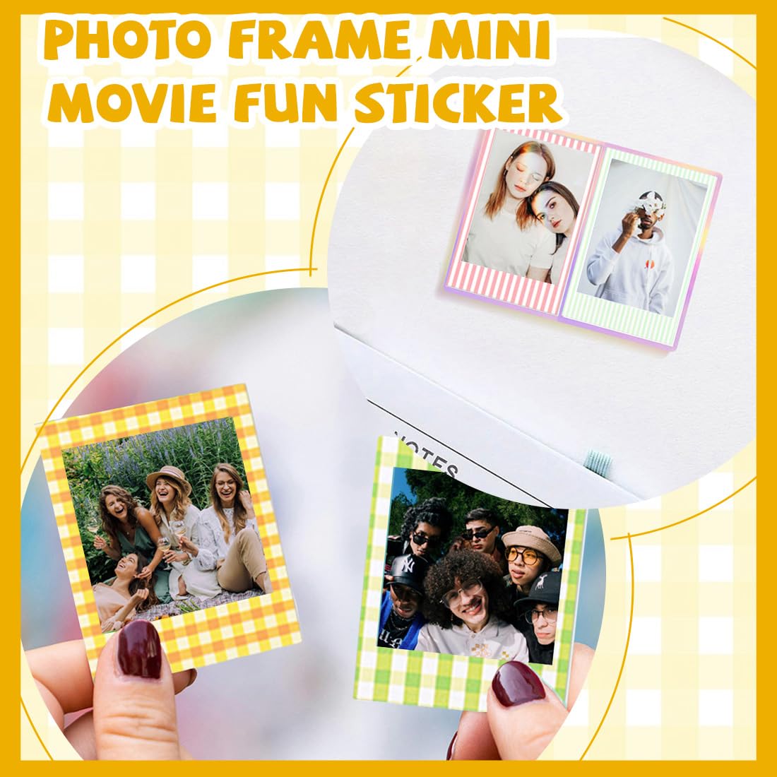 140 sztuk naklejki na obramowanie zdjęć ramka na zdjęcia naklejki kompatybilne z filmem FujiFilm Instax Mini 9/8/7S/70/26/50S/90 Aparat Film