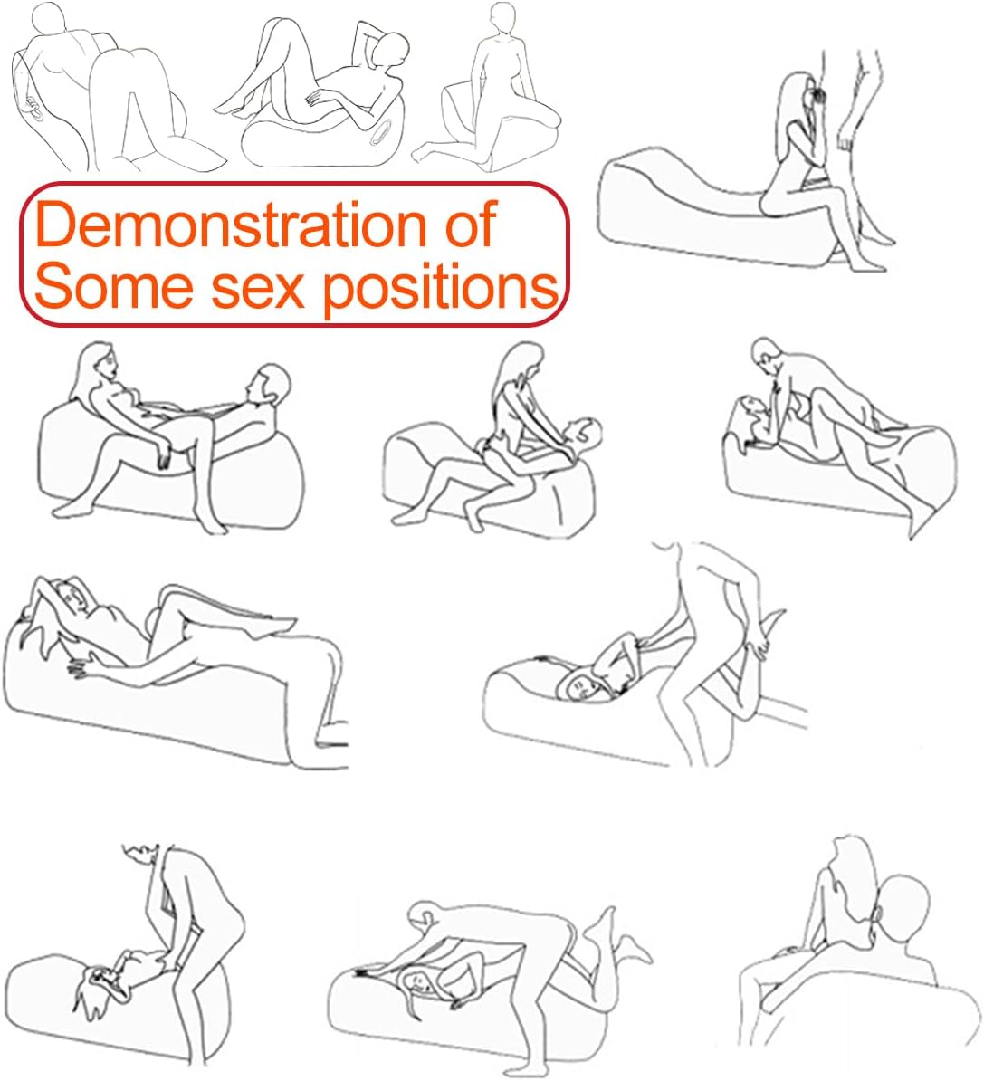 Sex Furniture for Bedroom Adult BDSM kit Toys Bondage Handcuffs Wedge Sofa Couples Toy Stuff seat Fun Accessories Bed Restraints Men Women Inflatable Pillow Position aid Couch Chair Cushion