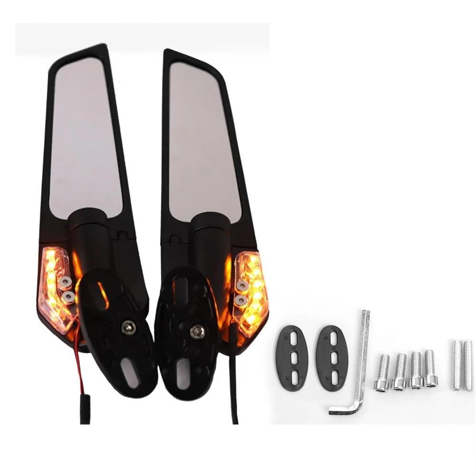 Espejo retrovisor ajustable rotativo con luz para manillar de moto YZF R6 R1 R3 L