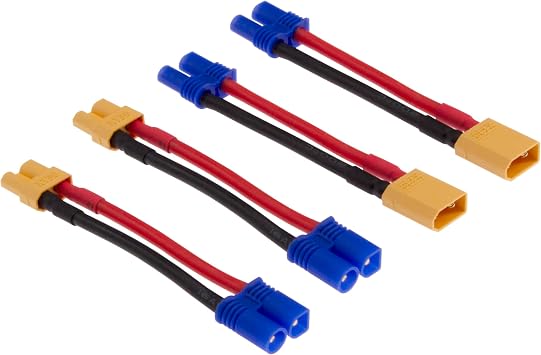 4pcs XT30 to EC2 Male Female RC Connector Adapter with 16awg 2inch WireE56-4