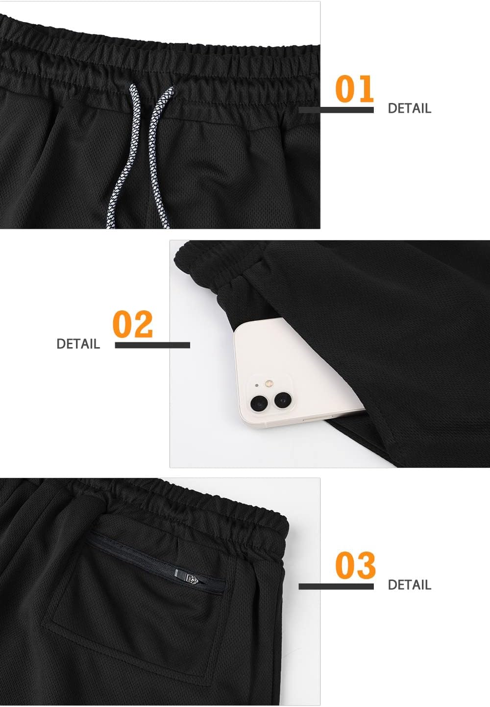 Surenow Mens Running Shorts,Workout Running Shorts for Men,2-in-1 Stealth Shorts, 7-Inch Gym Yoga Outdoor Sports Shorts - Image 5