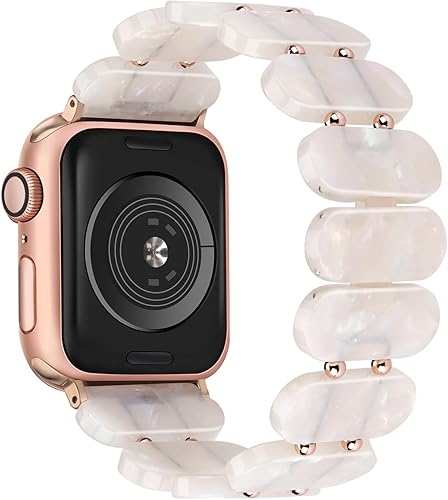 Miniatura 6 de Omter banda compatible con Apple Watch 1.732in 1.654in, resina de acero inoxidable metal enlace pulseras para iWatch SE Series 6 5 4 3 2 1