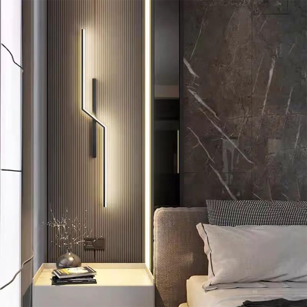 Moderno Applique da Parete a LED, Lampada da Parete lineare in Metallo, apparecchi di Illuminazione da Parete per Interni a 3 Colori, Lampada da Parete a Striscia Lunga per Soggiorno, Portico