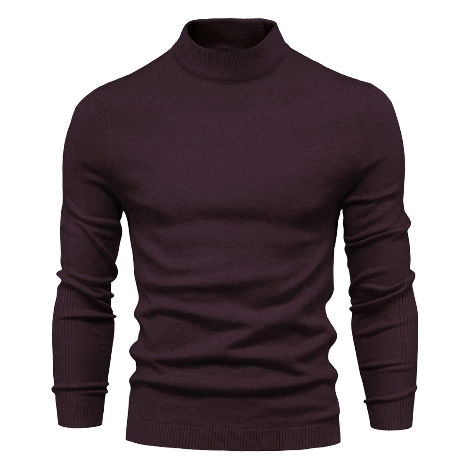 Pull col montant coupe slim pour homme tricot à rayures - 2