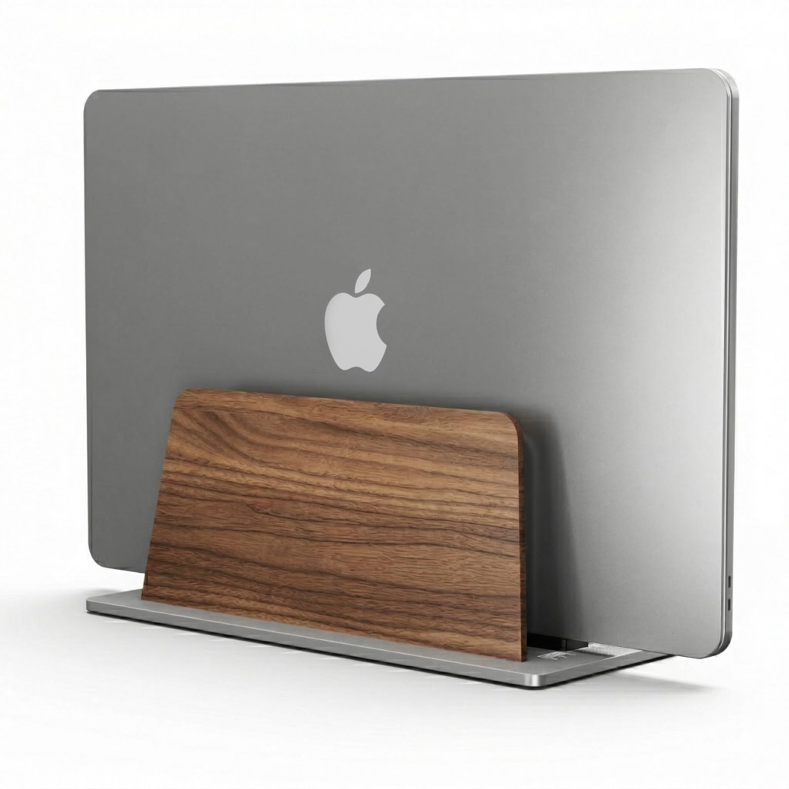 muso wood Soporte vertical para laptop de una sola ranura de nogal con base