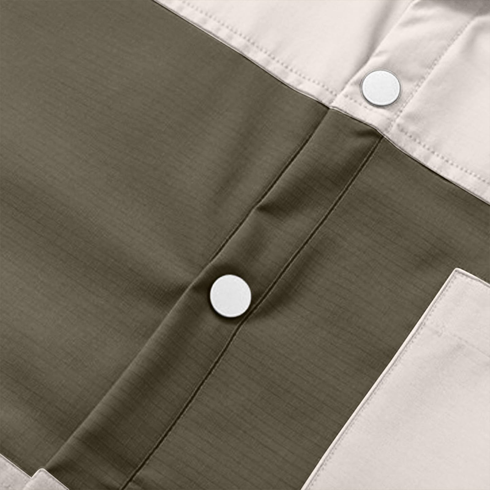 Generico Camicia Uomo Maniche Lunghe A Due tonalità, Taglio Ampio con Tasca Frontale Indumento Casual per L'Autunno