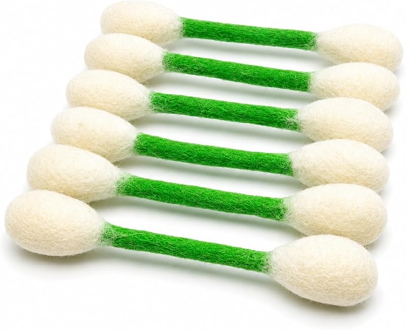Brinquedo para Gatos com Catnip em Formato de Hastes de Lã Natural Glaciart One, Pacote com 6