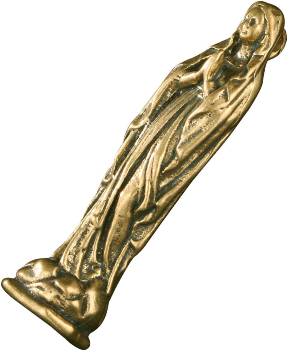 HOMSFOU 4pcs Brass Maria Religious Statues Maria Figurine Nativity Decor Our Lady of Grace Statue Religious Garden Decoration Miniature Catholic Statues Mother Pure Copper