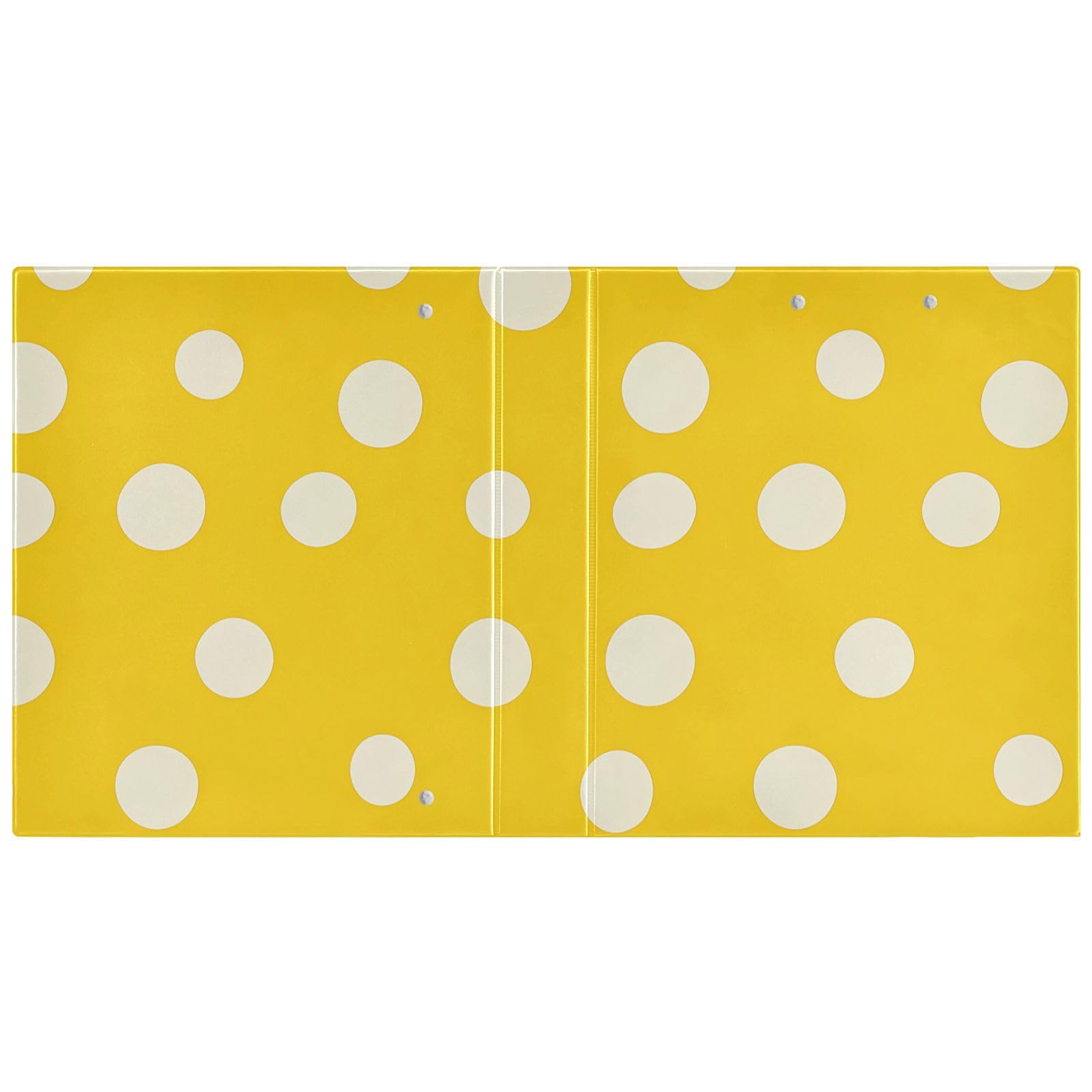 Classeur moderne 1,5 cm et demi blanc à pois jaunes