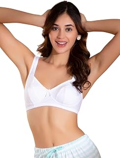 Clovia Women's Non-Padded Non-Wired Full Coverage Bra in White - Cotton Price In India