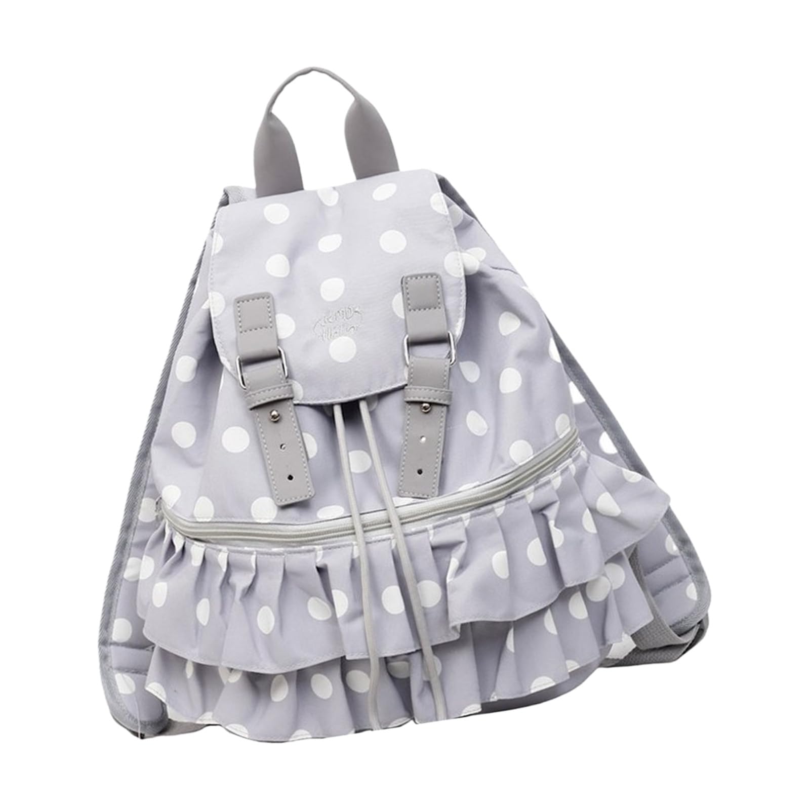 Mochila de día elegante con encaje de lunares y cómoda bolsa gris 5
