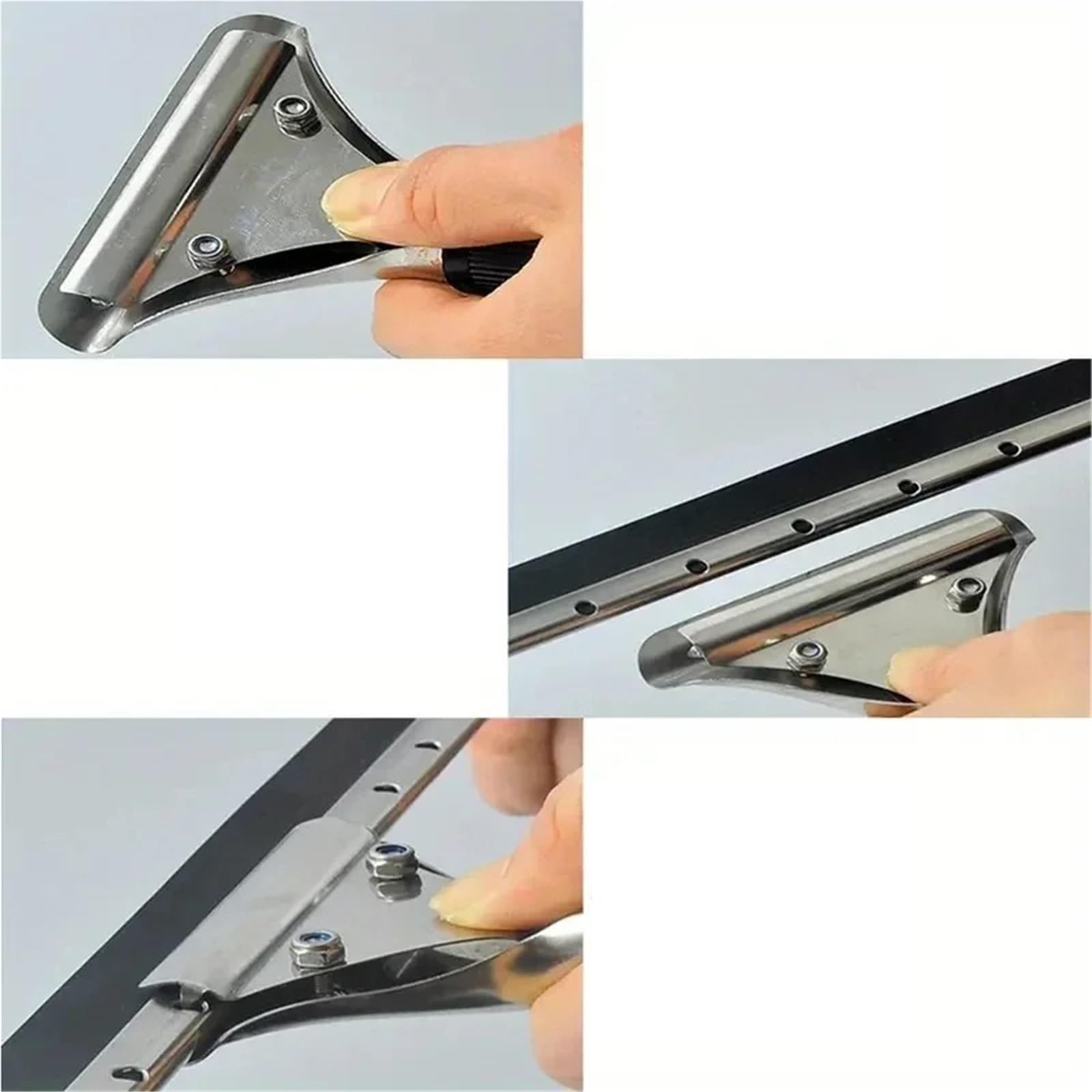 Duschabzieher 1Pcs Edelstahl Nicht Slip Fenster Rakel Nassraum Glas Wischer Haushalt Reinigung Zubehör(2pcs)