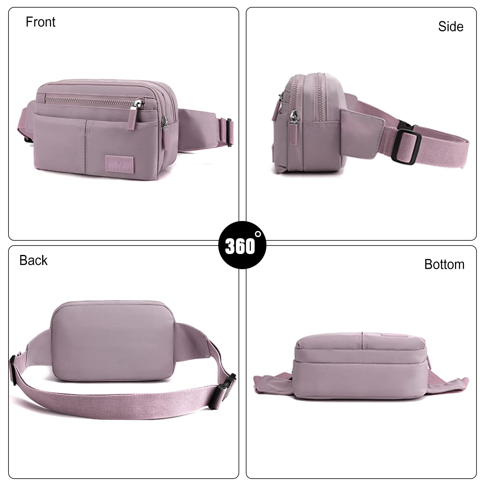 FANDARE Fanny Pack dla kobiet i mężczyzn, crossbody, torba na pas piersiowy z regulowanym paskiem, modna nerka na zewnątrz, trening, podróż, na co dzień, do biegania, wędrówek, jazdy na rowerze,