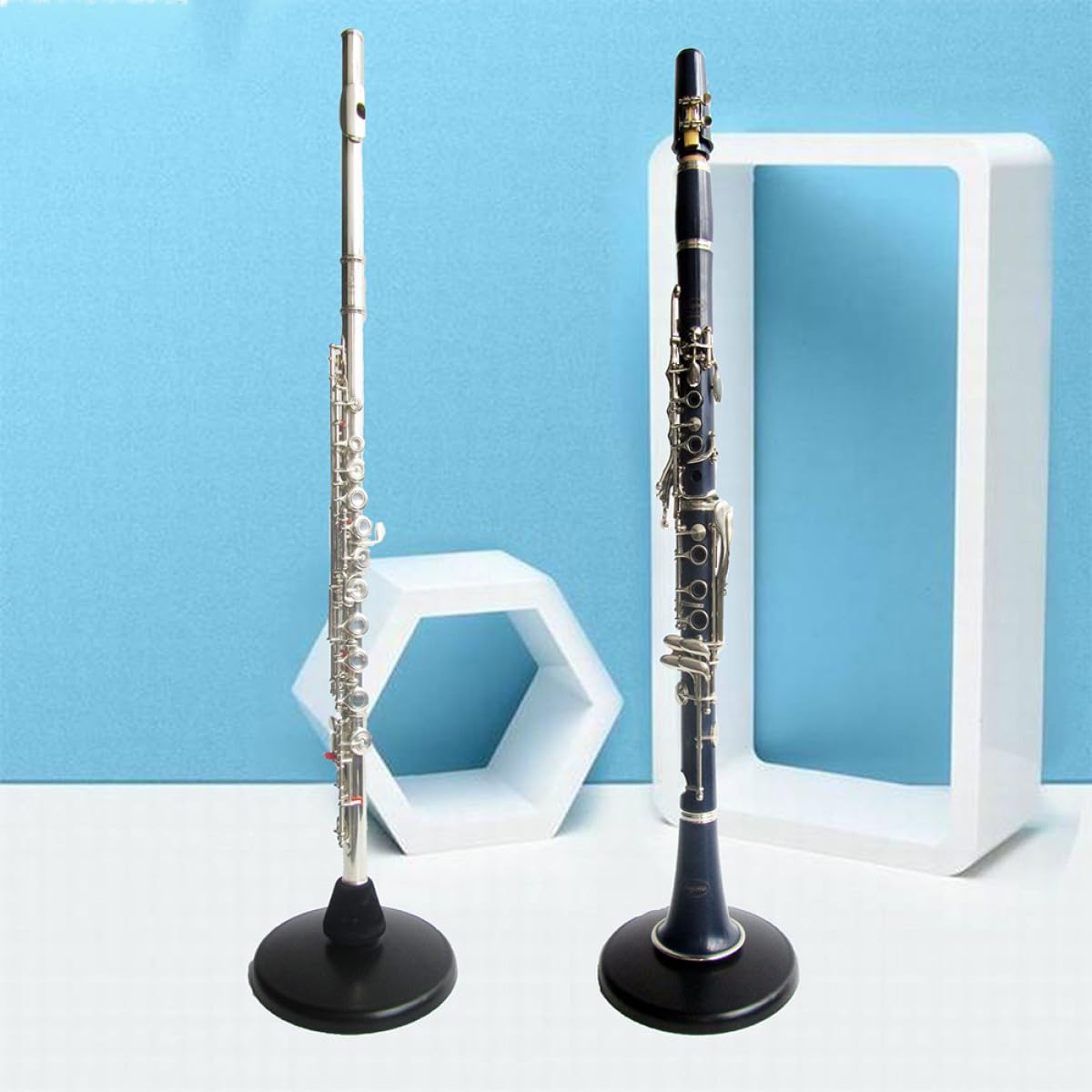 Zerodeko Supporto per Flauto e Clarinetto in Ferro Robusto Porta Flauto Portatile Design Stabile e Bordi Arrotondati Accessorio Pratico per Musicisti e Negozi di Strumenti Musicali
