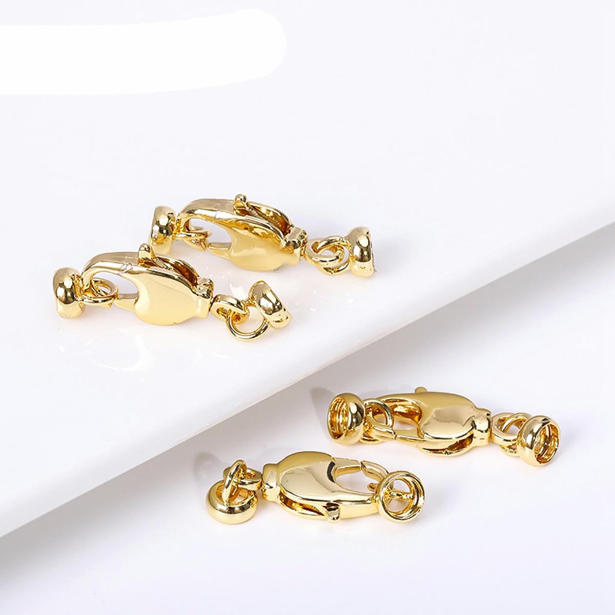 Fermagli Per Aragosta Placcati Oro 18K - 30 Pezzi, 12x7mm, Per Bracciali E Collane - Foto 3