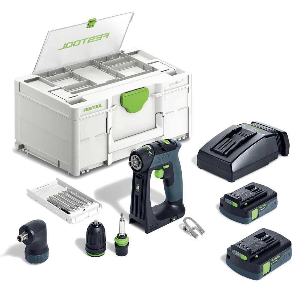 Festool Green Cordless Drill Cxs 18 C 3,0-Set 576886