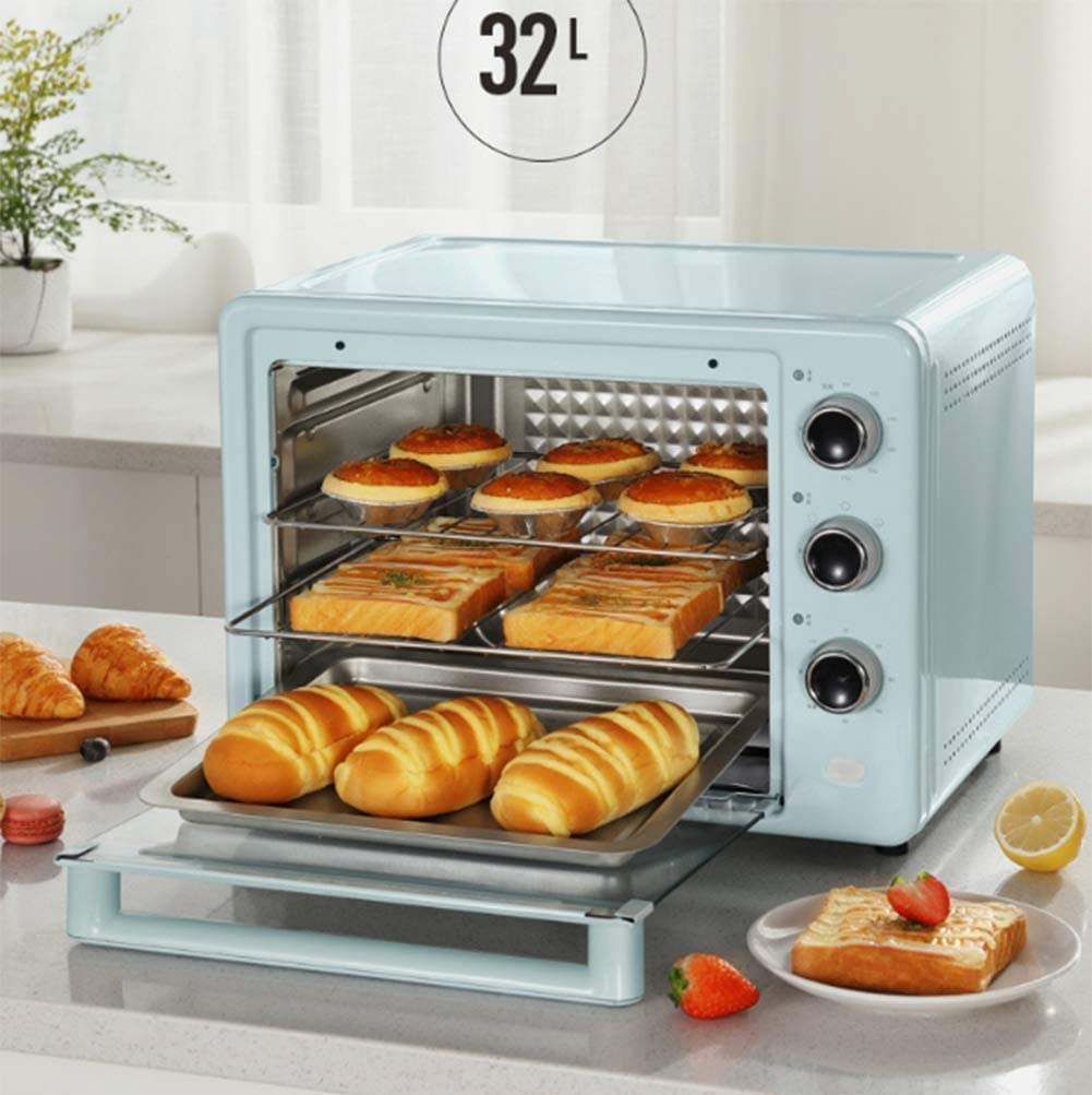 Mini tostapane ， Forno da appoggio per Cucina Domestica in Acciaio Inossidabile 32L Forno Multifunzione a convezione da appoggio Tostapane Forno Friggitrice ad Aria Utile