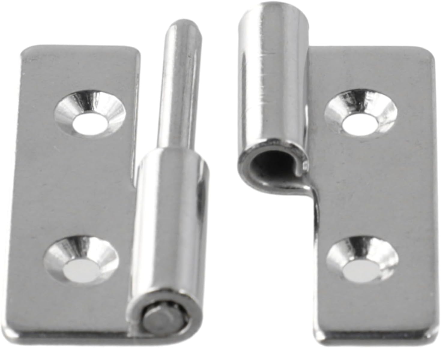 Detachable Slip Joint Flag Lift Off Door Hinge, 304 Stainless Steel Heavy Duty Removable Design for Easy Installation and Cabinet or Wardrobe Door Removal, Silver Finish(40x30x1.5 Left)