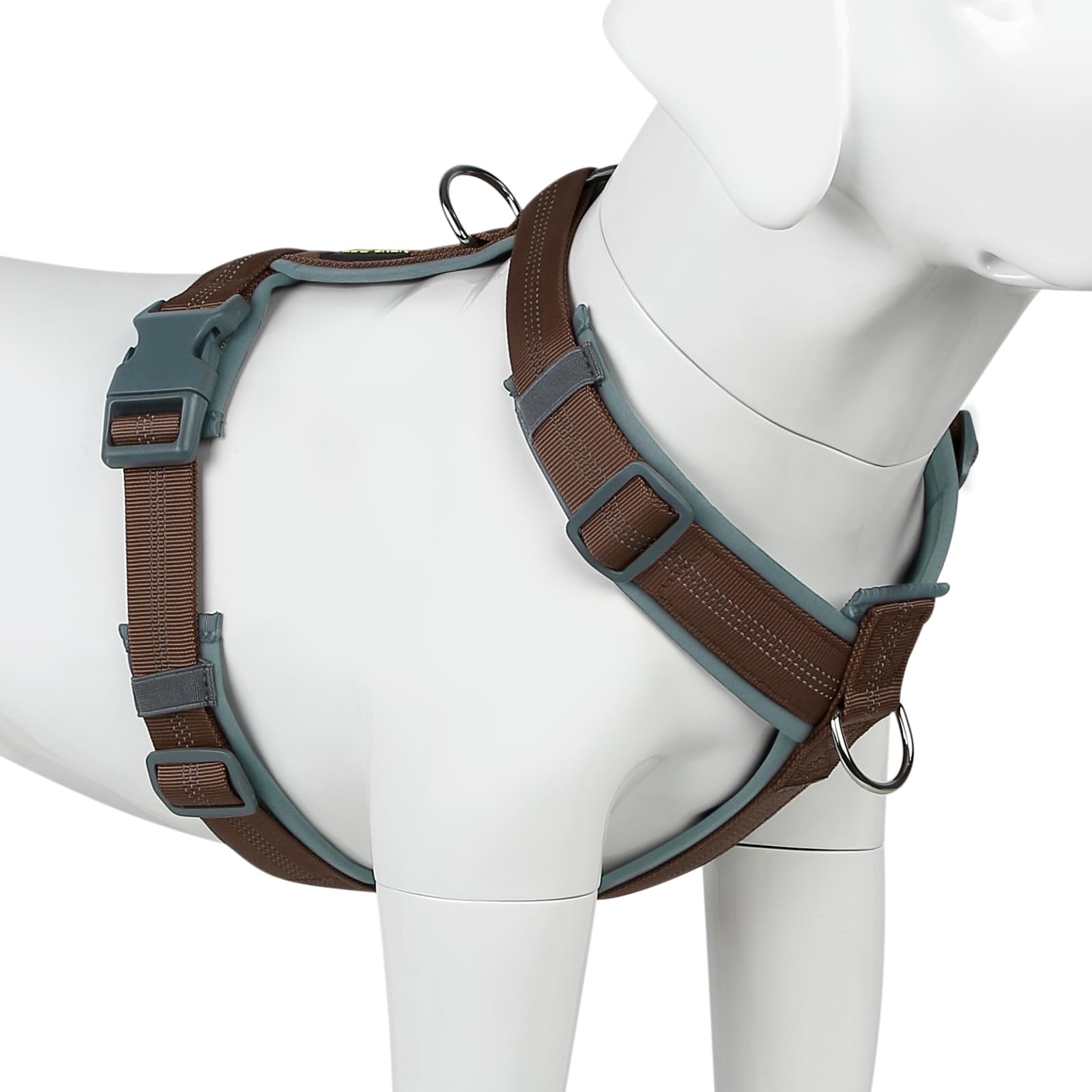 Plutus Pet No Pull Dog Harness, Adjustable Reflective and Soft Padded, Heavy Duty Harness for Small Medium, Large Dogs(Chocolate, L)