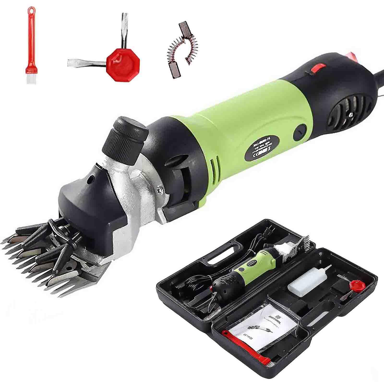Tagliatrici a Batteria 350W, tagliatrici elettriche con Lame diritte a 6 velocità e 13 Denti, Kit di toelettatura Professionale per Pecore, capre, Bestiame e Bestiame