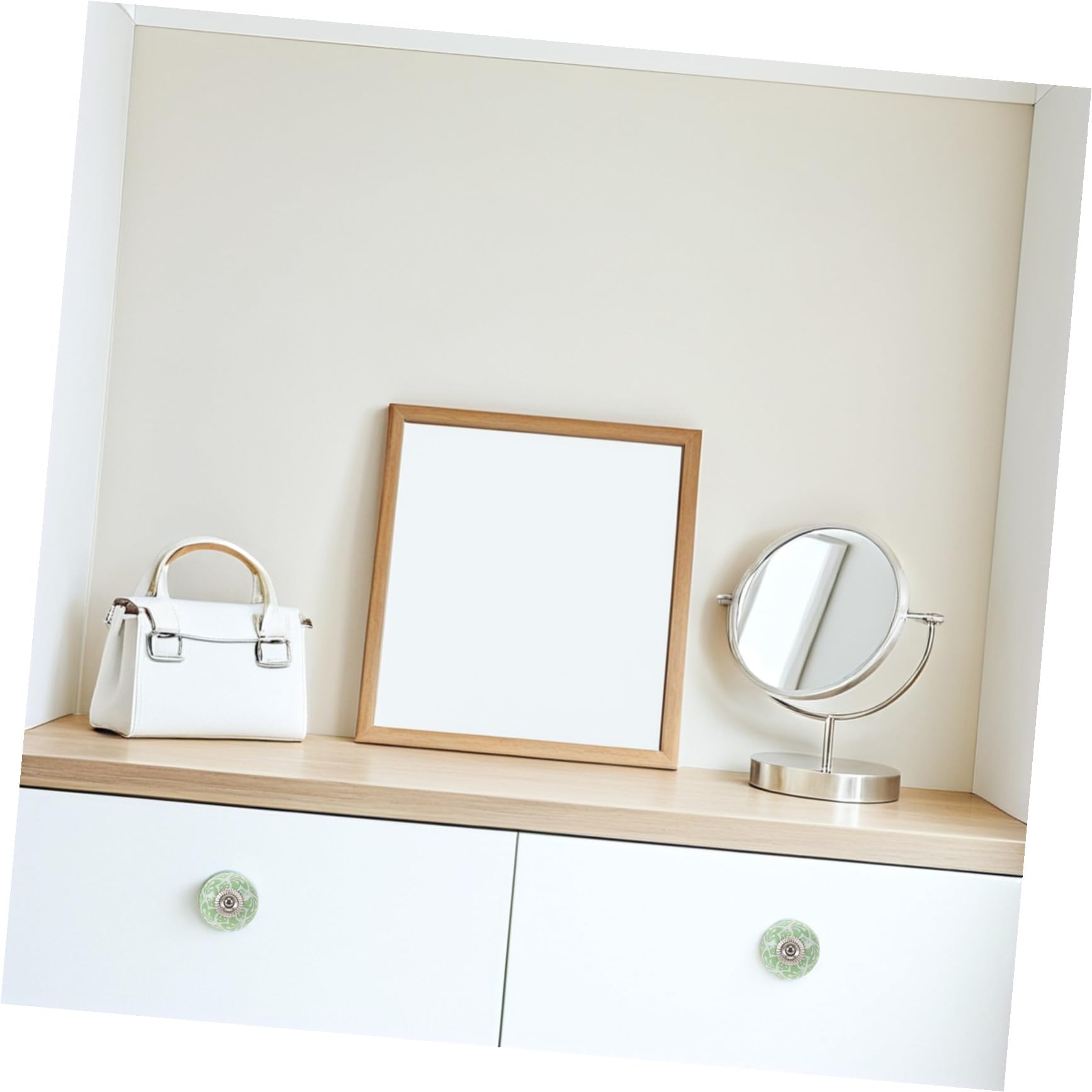 LIFKOME 10 Pezzi Set da 10 Pomelli Rotondi in Ceramica Verde per Mobili, Manopole Decorative per Cassetti, Armadi e Cassettiere, con Viti Incluse, per Cucina e Arredamento Casa