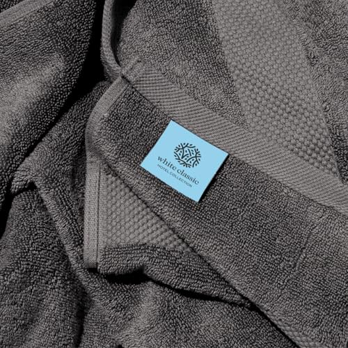 Image of White Classic Luxury Bath Sheets Towels for Adults Extra Large | Highly Absorbent Hotel Collection | 35x70 Inch | 2 Pack (Charcoal Gray)