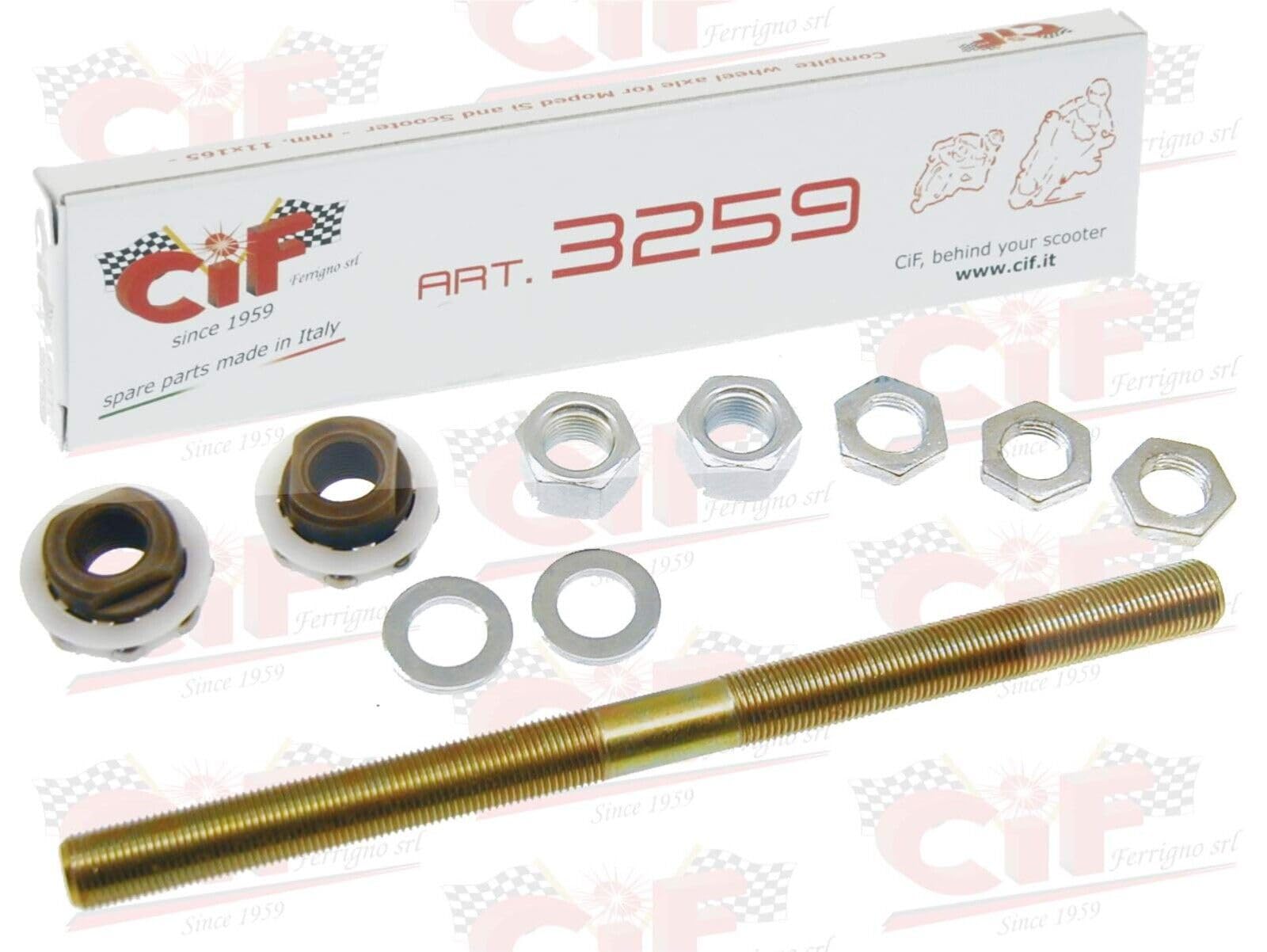 3259 ASSE RUOTA ANTERIORE COMPLETO mm. 11x170 BRAVO-SI-CIAO-FREE