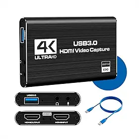 Placa de Captura de Vídeo Hdmi 4K Usb 3.0 Full Hd 1080p 60 FPS com Áudio para Xbox PS5 PS4 Nintendo Switch Celular para live streaming gravação transmissão captura de áudio hdmi