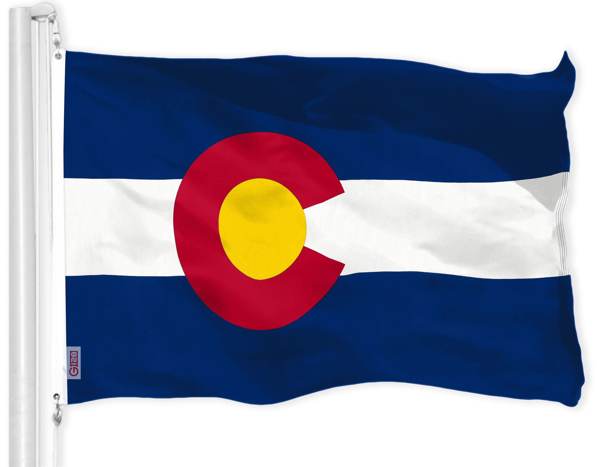 G128Colorado CO State Flag | 3x5 Ft | LiteWeave Pro Series Printed 150D Polyester | Indoor/Outdoor, Vibrant Colors, Brass Grommets, Thicker and More Durable Than 100D 75D Polyester