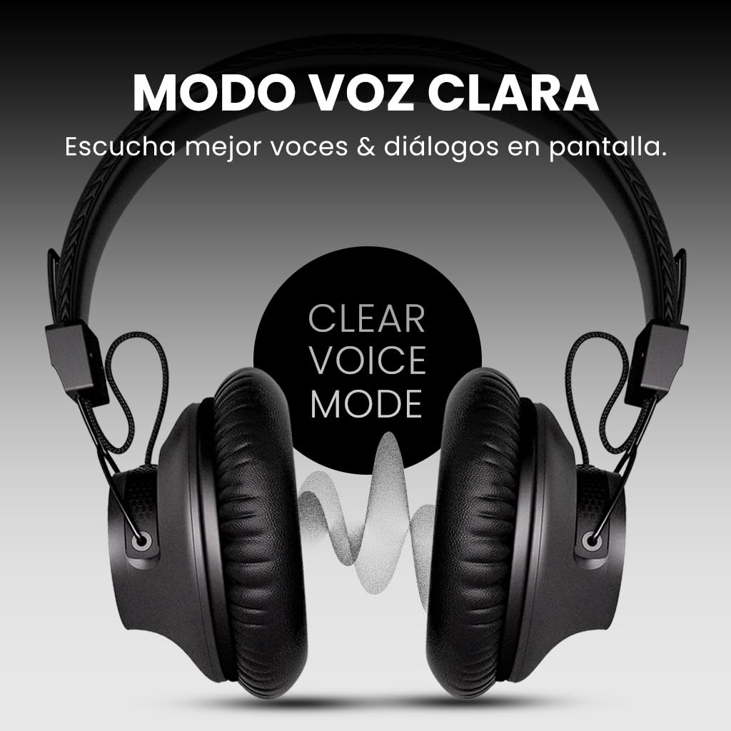 Avantree Audition 3 - Auriculares Bluetooth 5.3 Over-Ear con inalambricos Base Recargable, compatibles con Samsung Smart TV, Modo Voz Clara, Volúmenes Mejorados, aptX-Adaptive, Ligeros y cómodos