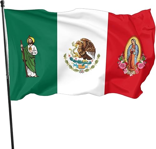 Bandera mexicana de 3 x 5 pies para decoración de pared de San Judas Tadeo
