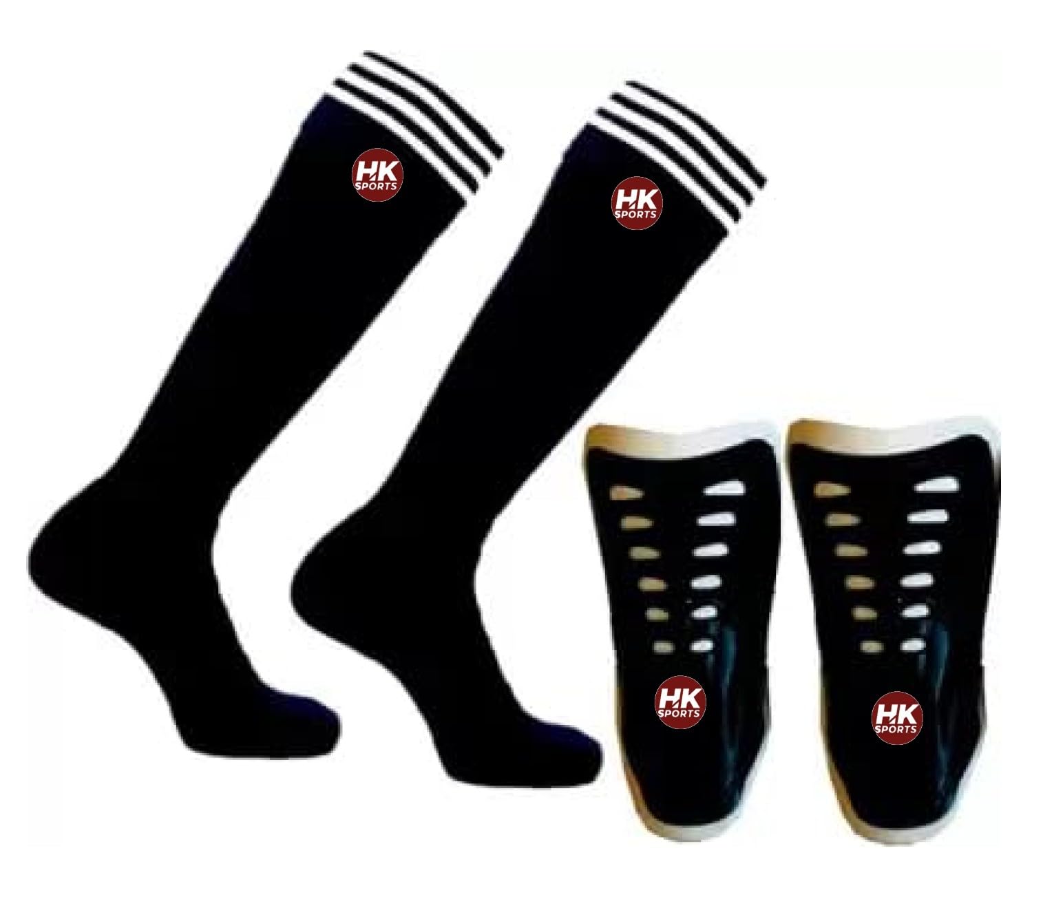 H.k Sports Cotton Socks with Plastic Skating Cycling Football Shin Guard for Men and Women Color:-Black-image-46