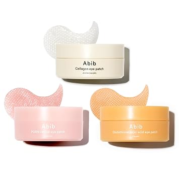 Abib Eye Patch Trio Set Vegan Collagen, PDRN Retinal & Glutathione Kojic Acid, 60 Count Each | Hydrogel Under Eye Patches for Dark Circles, Puffiness, Fine Lines & Brightening, Korean Skincare