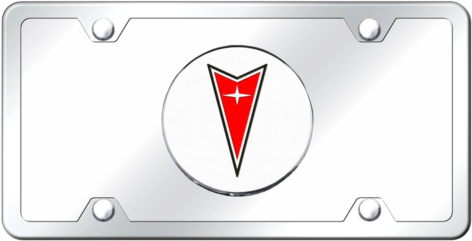 Au-TOMOTIVE GOLD Logo License Plate Kit for Pontiac (Chrome on Mirrored)