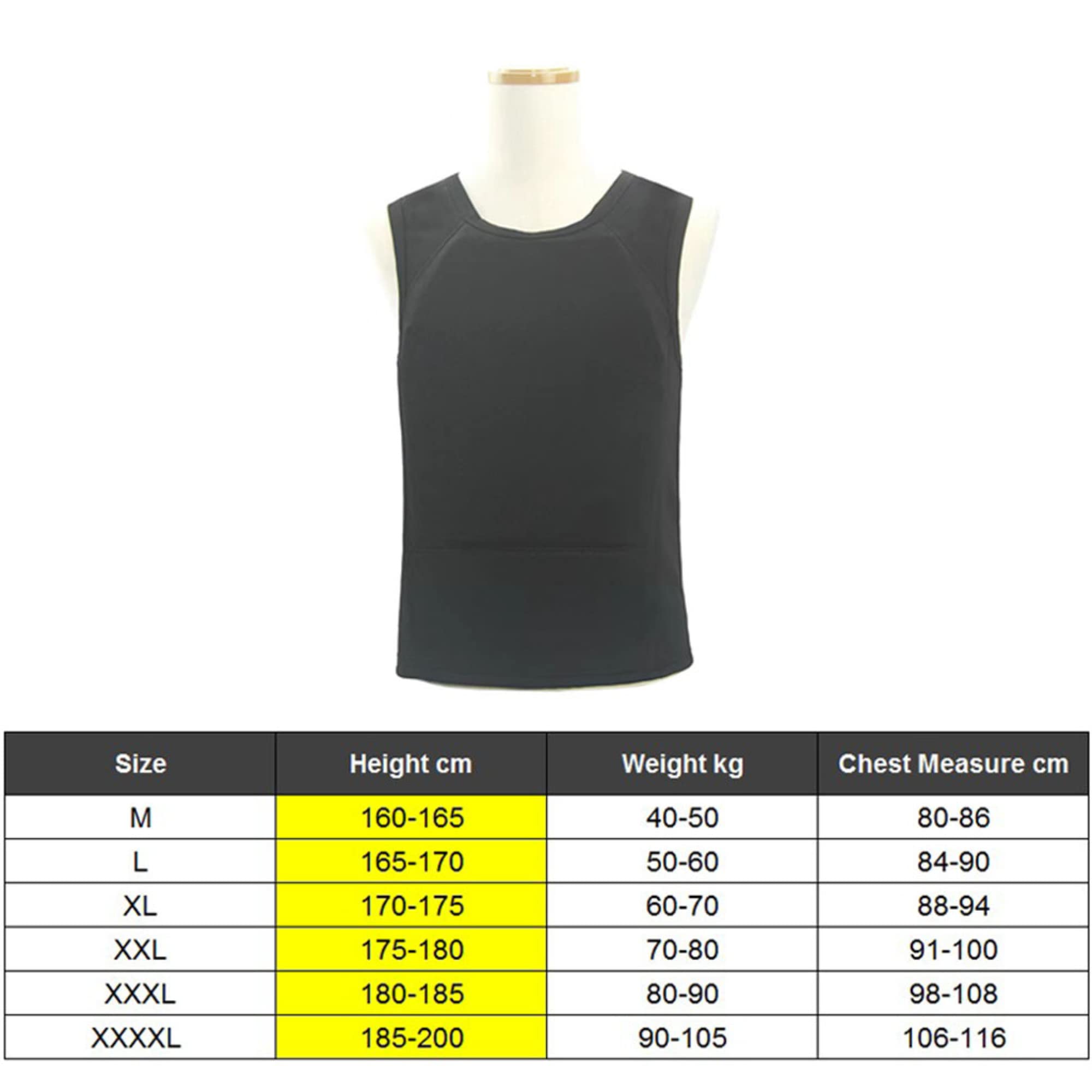 Chaleco a Prueba de Balas Ejecutivo Discreto ocultable Nivel IIIA Camiseta Suave antibalas Ropa de Trabajo para protección de Seguridad Personal