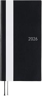 Hobonichi Techo 2026 Weeks – White Line: Black (English, Tall & Slim, January Start)