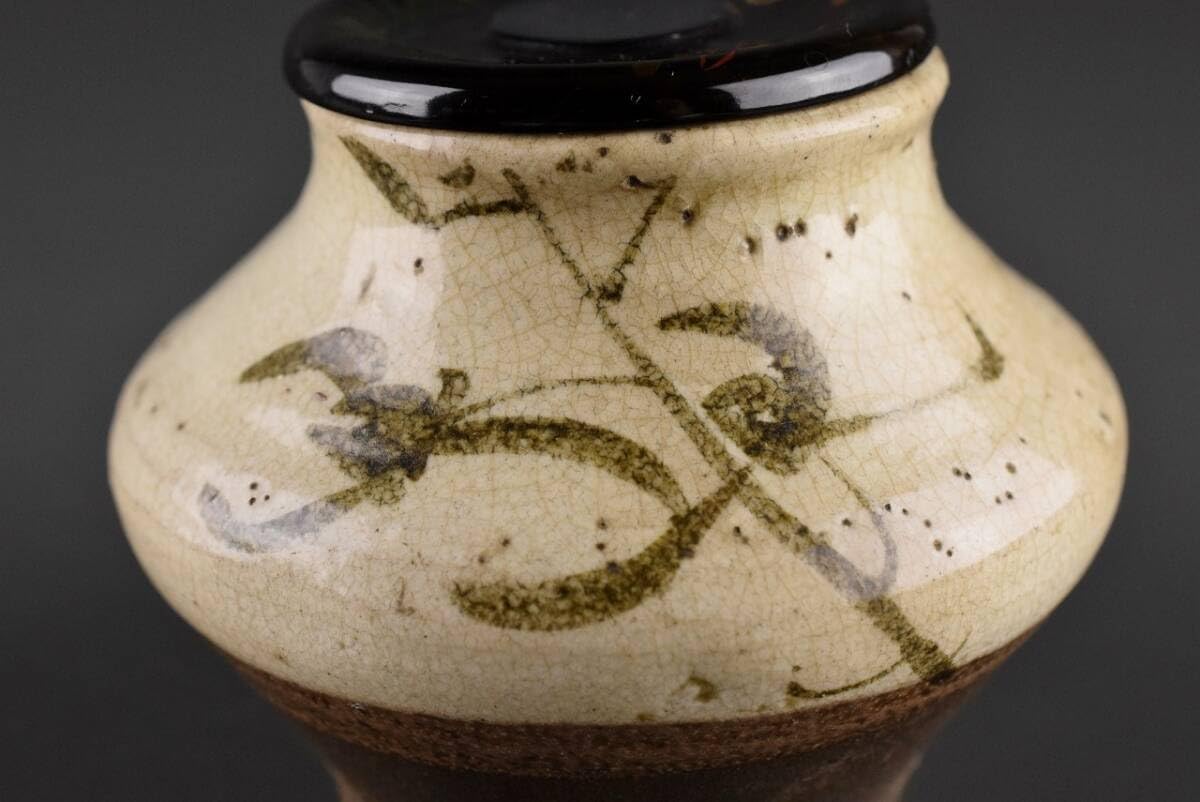 茶道具　尾形乾山作　竹文　茶入　袱紗付　玄々斎極め箱　M　R7707 茶道具 尾形乾山作 竹文 茶入 袱紗付 玄々斎極め箱 M R7707