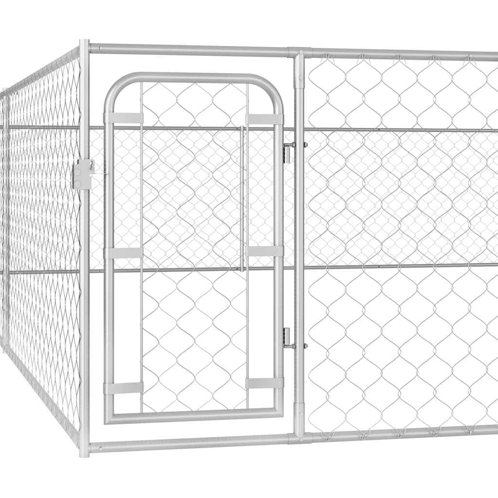 Perrera para perros de acero galvanizado de 6 x 6 x 1 m con malla de alambre, puerta batiente, resistente a la intemperie y segura para cachorros, perros, jardín, patio, camping e interior